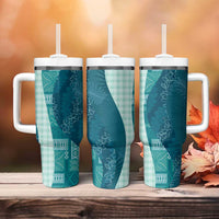 Polynesian Tribal Pattern Patchwork Picturesque Tumbler With Handle Oceanic