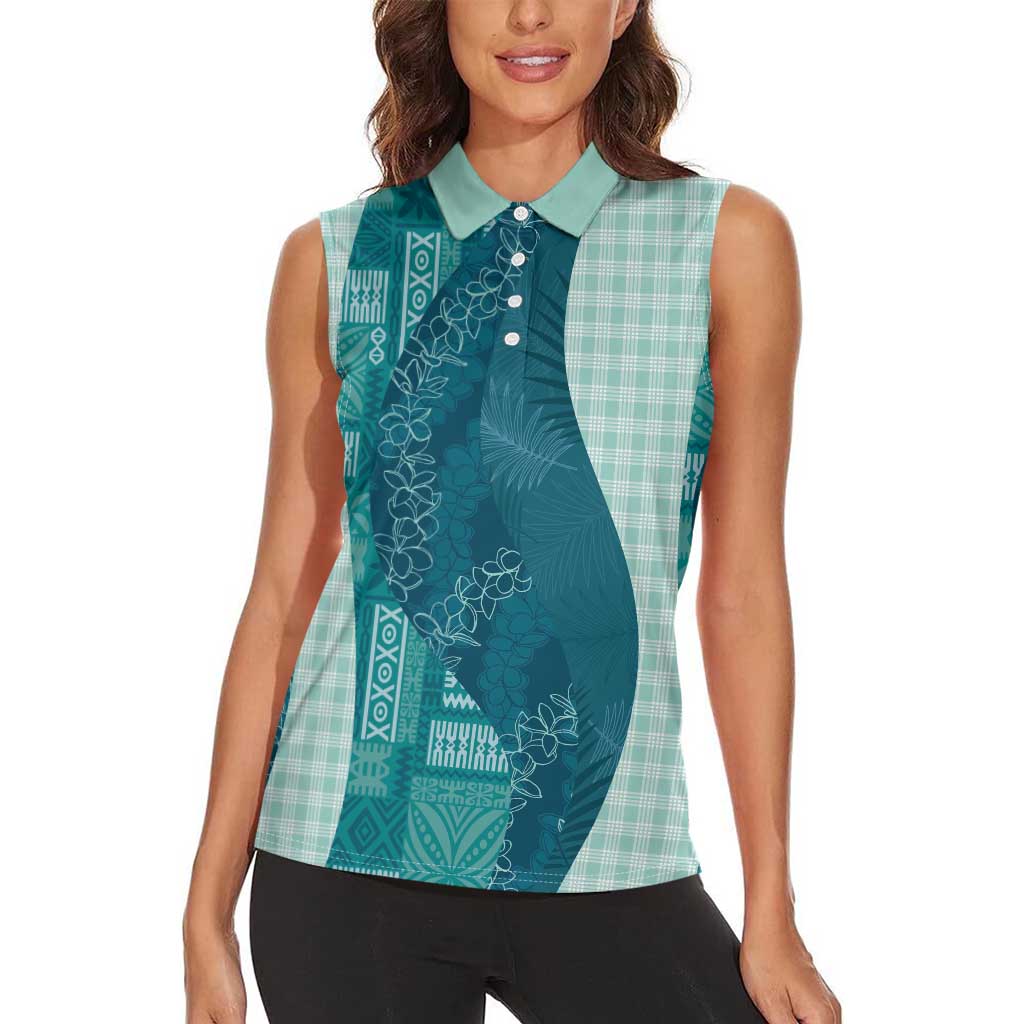 Polynesian Tribal Pattern Patchwork Picturesque Women Sleeveless Polo Shirt Oceanic LT7 - Polynesian Pride