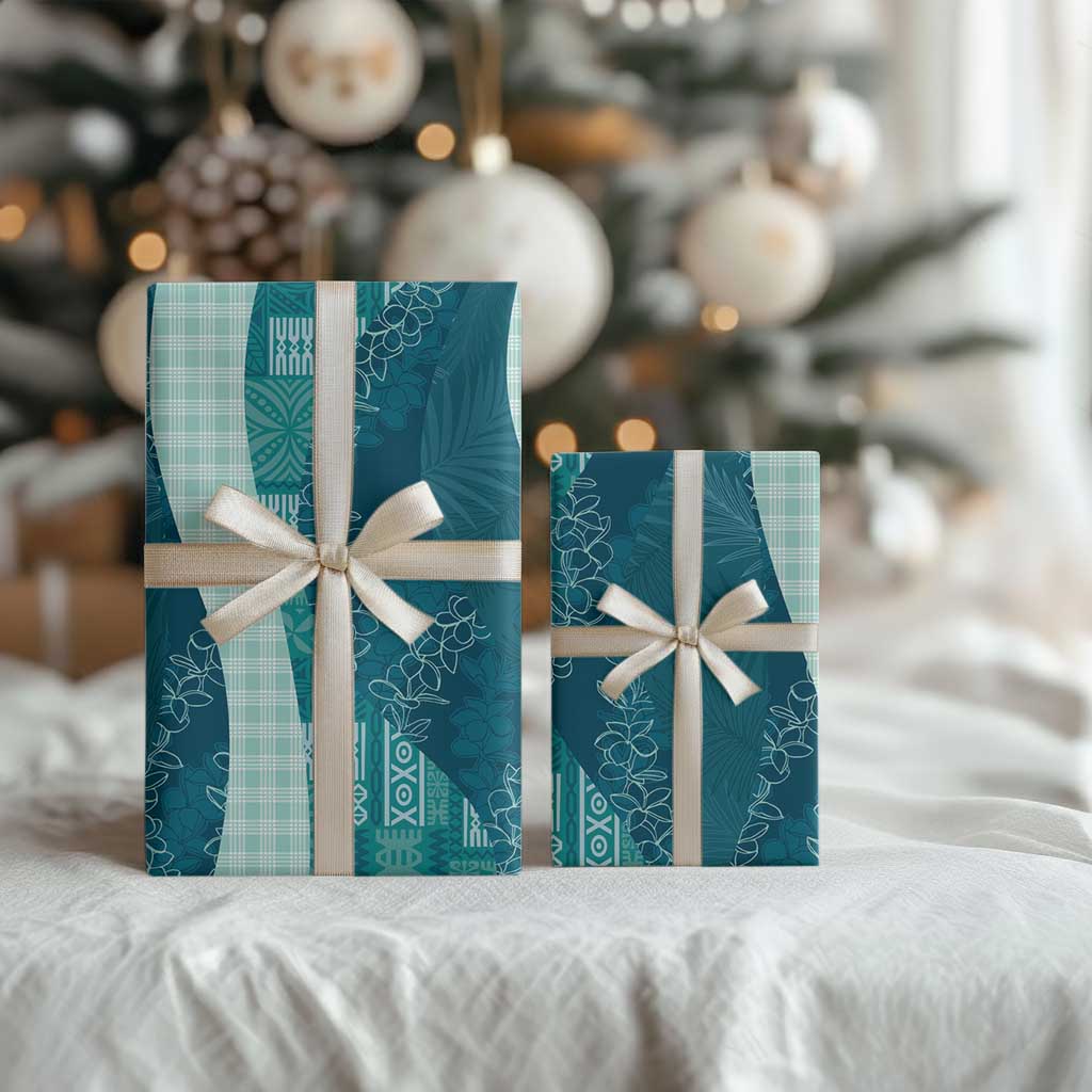 Polynesian Tribal Pattern Patchwork Picturesque Wrapping Paper Oceanic