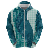 Polynesian Tribal Pattern Patchwork Picturesque Zip Hoodie Oceanic