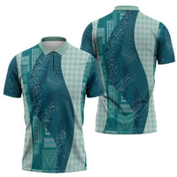 Polynesian Tribal Pattern Patchwork Picturesque Zipper Polo Shirt Oceanic