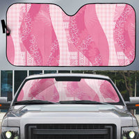 Polynesian Tribal Pattern Patchwork Picturesque Auto Sun Shade Rose Pink