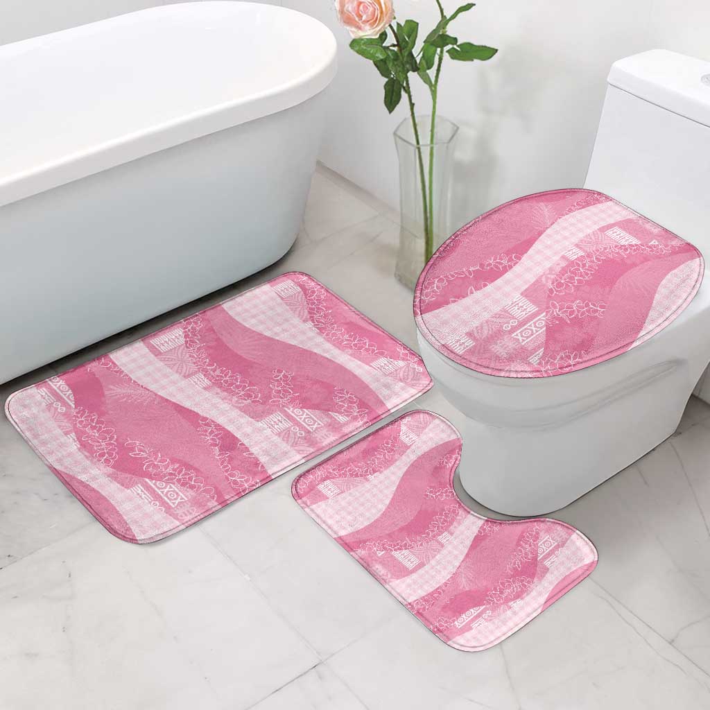 Polynesian Tribal Pattern Patchwork Picturesque Bathroom Set Rose Pink