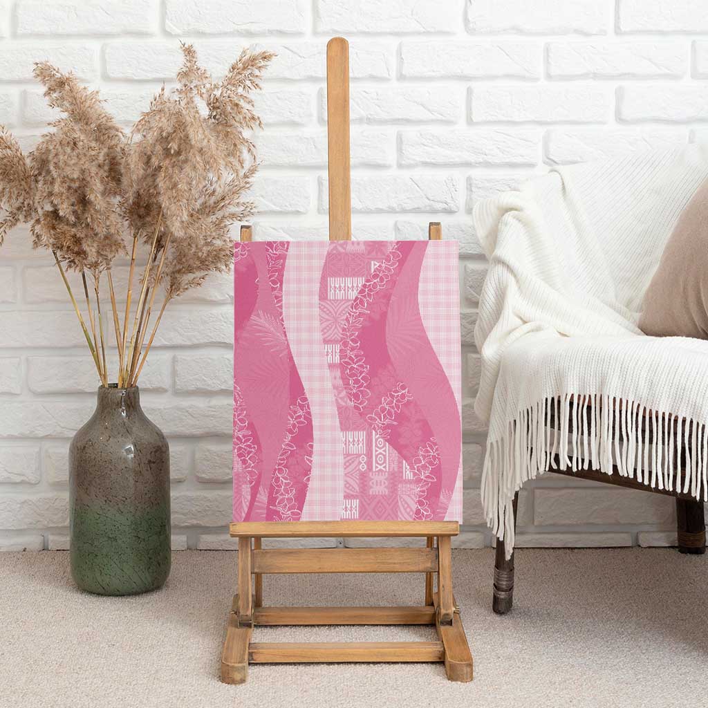 Polynesian Tribal Pattern Patchwork Picturesque Canvas Wall Art Rose Pink
