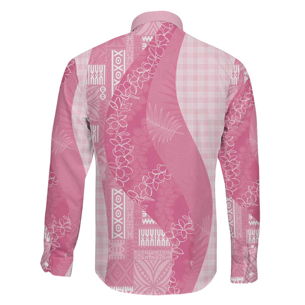 Polynesian Tribal Pattern Patchwork Picturesque Family Matching Mermaid Dress and Hawaiian Shirt Rose Pink