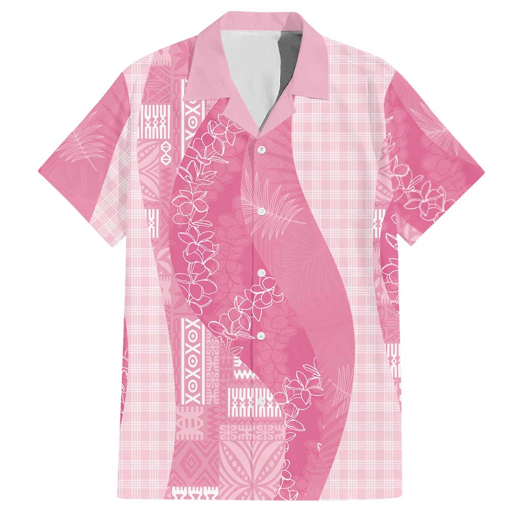 Polynesian Tribal Pattern Patchwork Picturesque Hawaiian Shirt Rose Pink