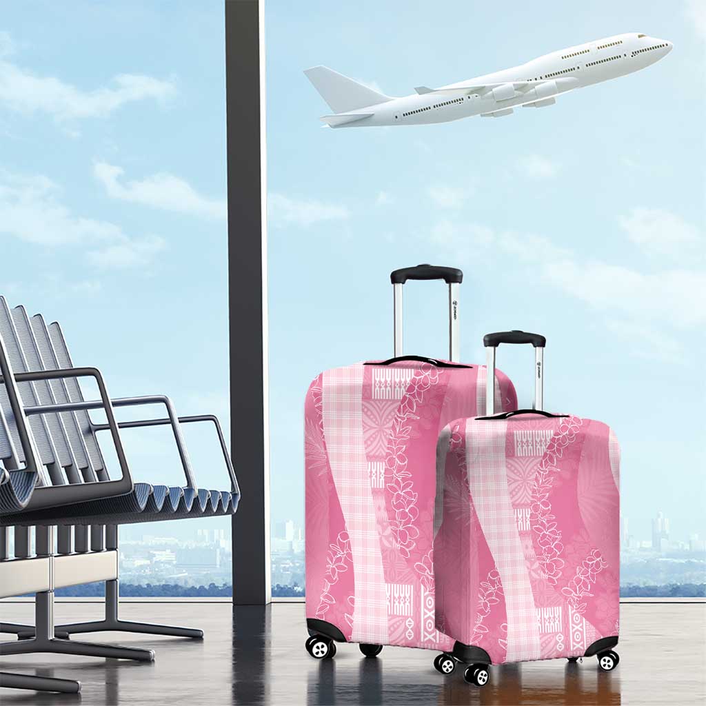 Polynesian Tribal Pattern Patchwork Picturesque Luggage Cover Rose Pink