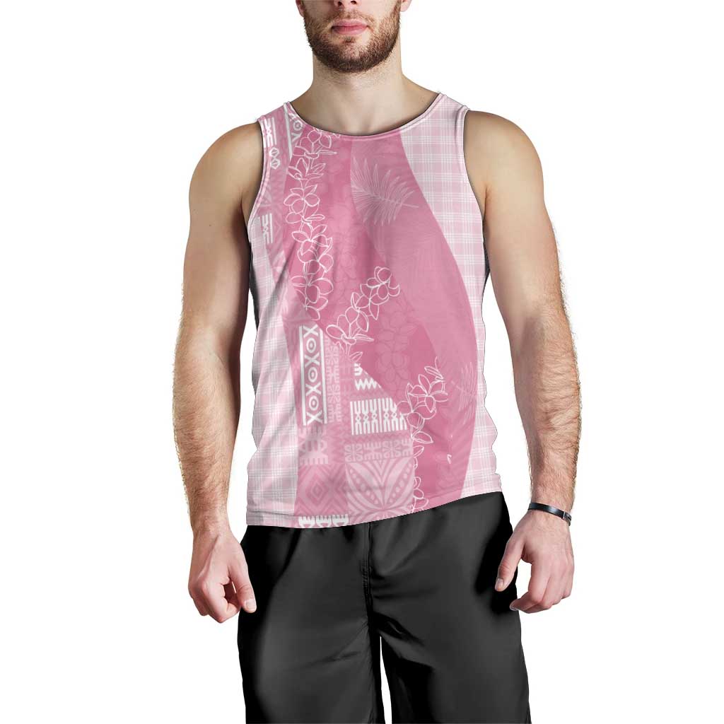 Polynesian Tribal Pattern Patchwork Picturesque Men Tank Top Rose Pink