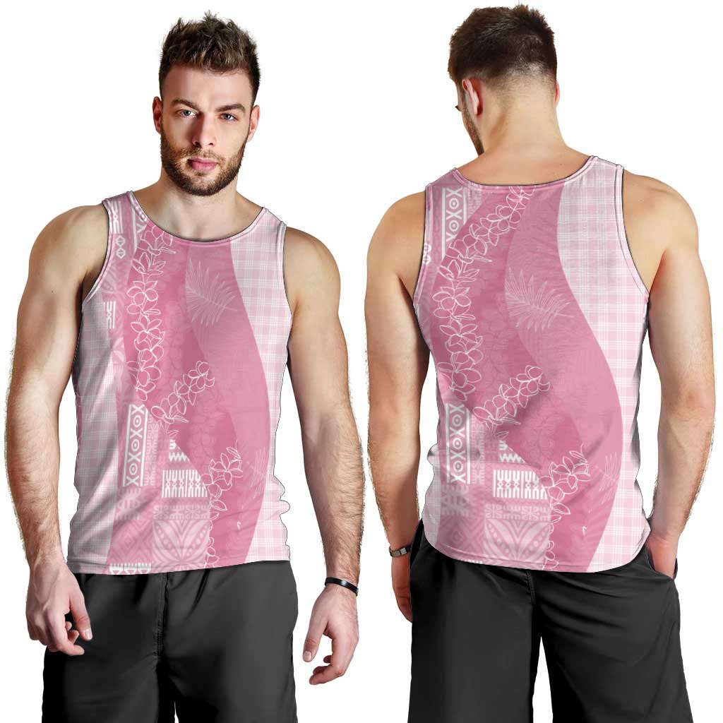 Polynesian Tribal Pattern Patchwork Picturesque Men Tank Top Rose Pink