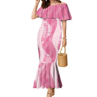 Polynesian Tribal Pattern Patchwork Picturesque Mermaid Dress Rose Pink