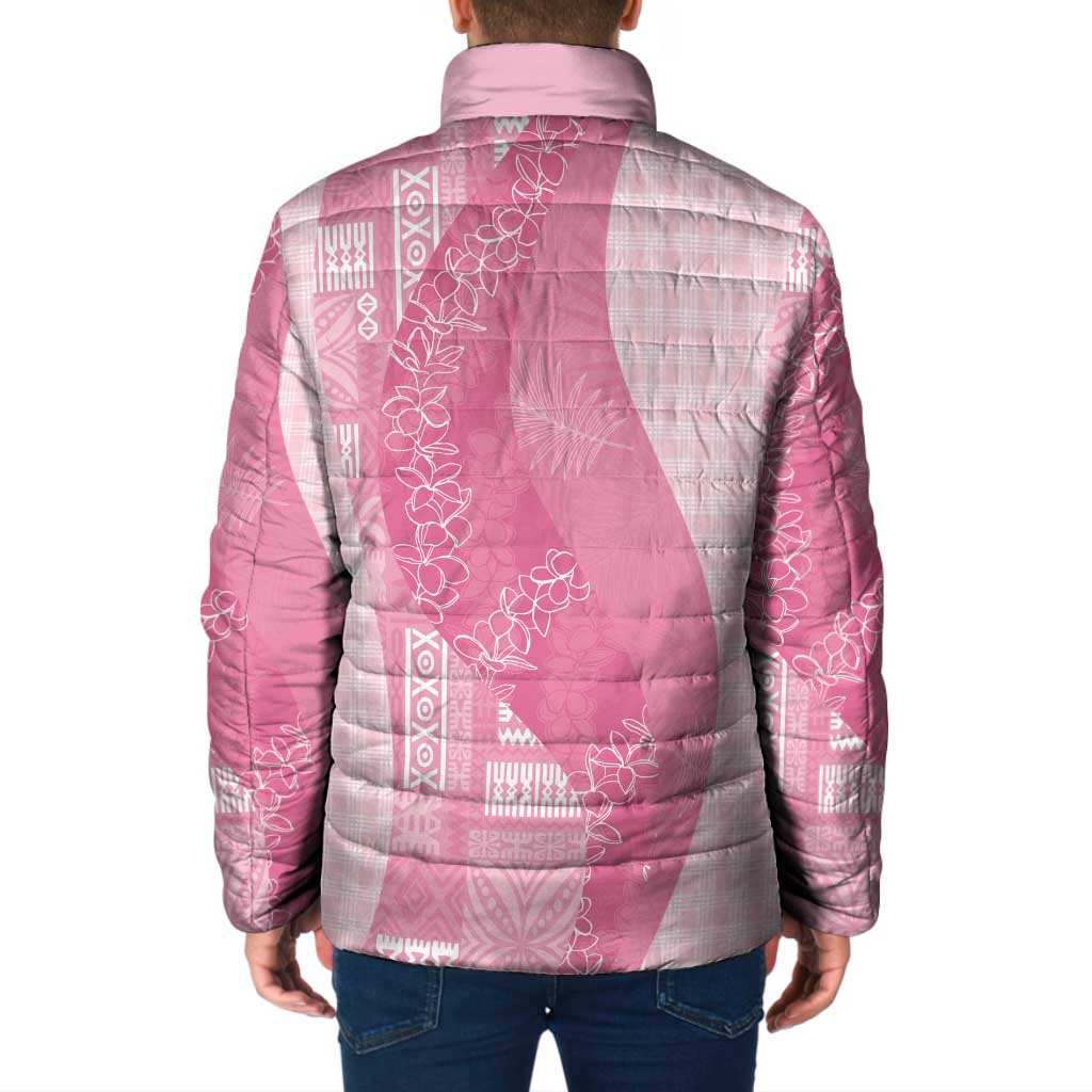 Polynesian Tribal Pattern Patchwork Picturesque Padded Jacket Rose Pink