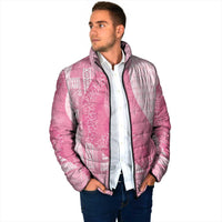 Polynesian Tribal Pattern Patchwork Picturesque Padded Jacket Rose Pink