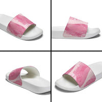 Polynesian Tribal Pattern Patchwork Picturesque Slide Sandals Rose Pink
