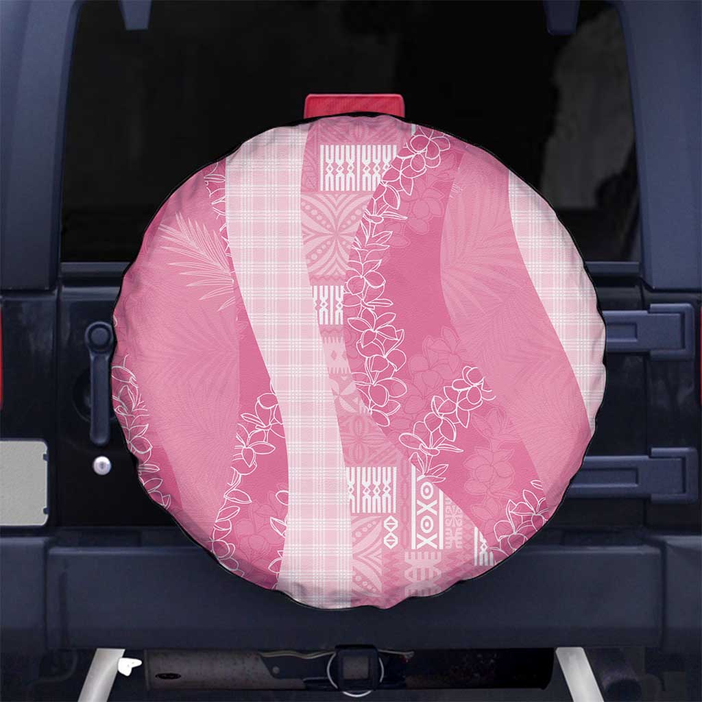 Polynesian Tribal Pattern Patchwork Picturesque Spare Tire Cover Rose Pink