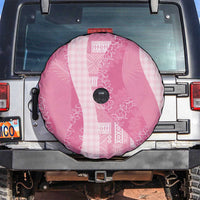 Polynesian Tribal Pattern Patchwork Picturesque Spare Tire Cover Rose Pink