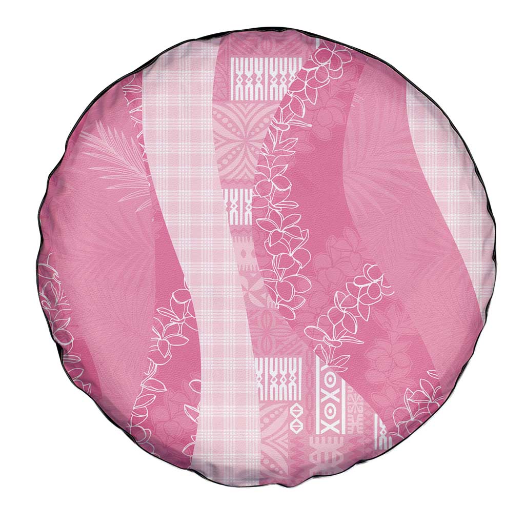 Polynesian Tribal Pattern Patchwork Picturesque Spare Tire Cover Rose Pink