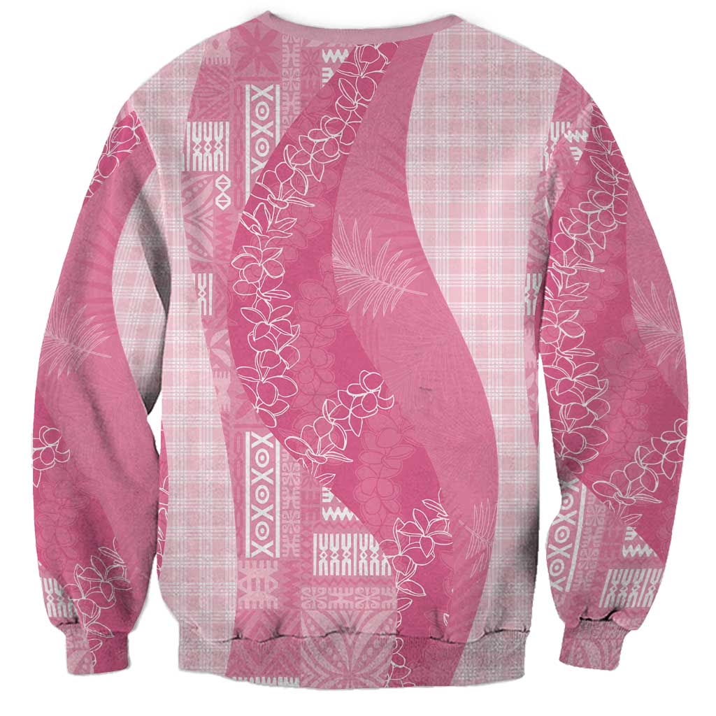 Polynesian Tribal Pattern Patchwork Picturesque Sweatshirt Rose Pink