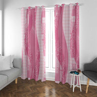 Polynesian Tribal Pattern Patchwork Picturesque Window Curtain Rose Pink