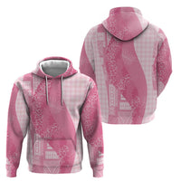 Polynesian Tribal Pattern Patchwork Picturesque Zip Hoodie Rose Pink