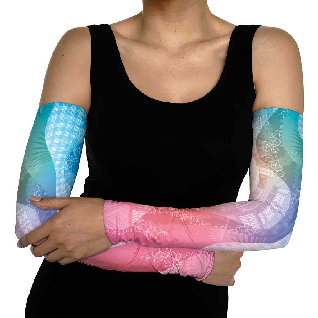 Polynesian Tribal Pattern Patchwork Picturesque Arm Sleeves Holographic
