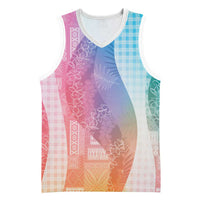 Polynesian Tribal Pattern Patchwork Picturesque Basketball Jersey Holographic