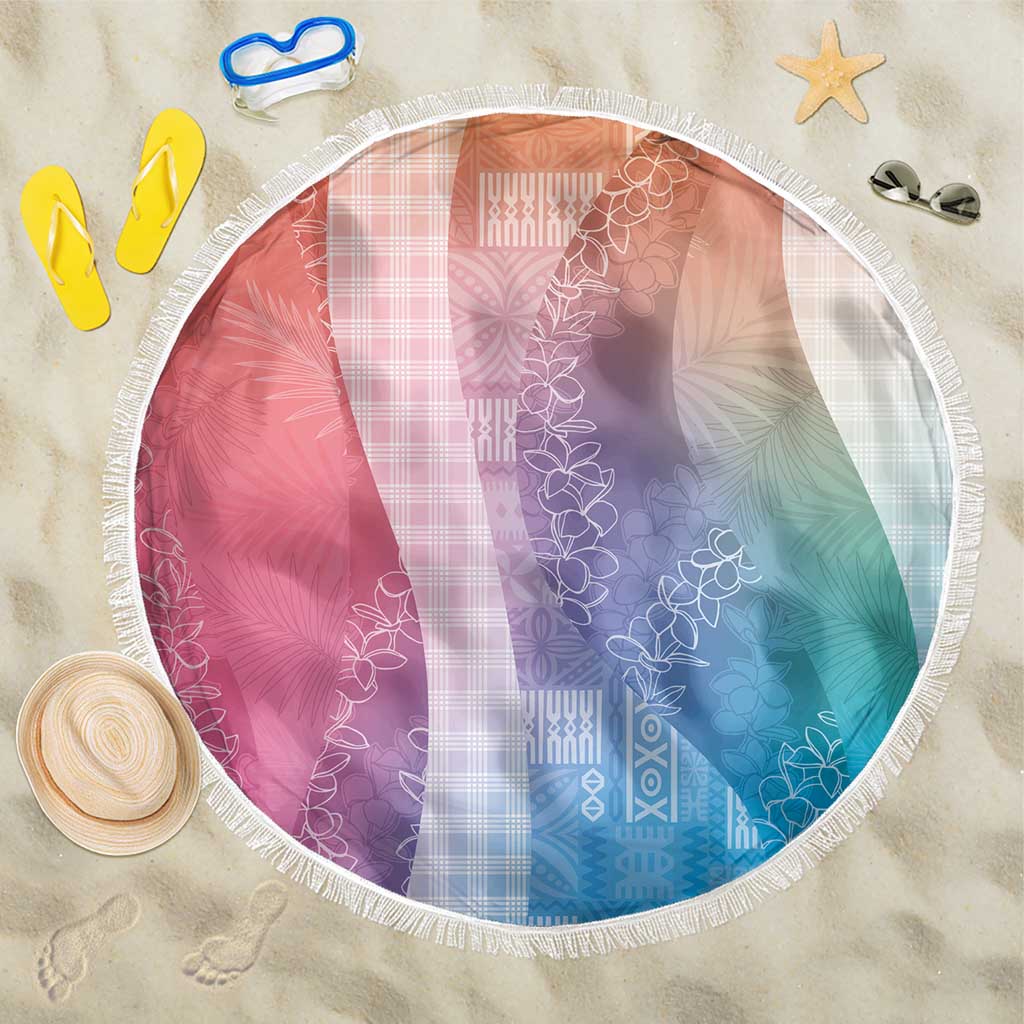 Polynesian Tribal Pattern Patchwork Picturesque Beach Blanket Holographic