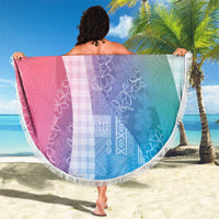 Polynesian Tribal Pattern Patchwork Picturesque Beach Blanket Holographic