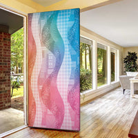 Polynesian Tribal Pattern Patchwork Picturesque Door Cover Holographic