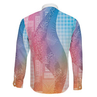 Polynesian Tribal Pattern Patchwork Picturesque Family Matching Off Shoulder Maxi Dress and Hawaiian Shirt Holographic