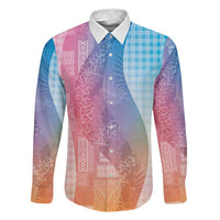 Polynesian Tribal Pattern Patchwork Picturesque Family Matching Summer Maxi Dress and Hawaiian Shirt Holographic