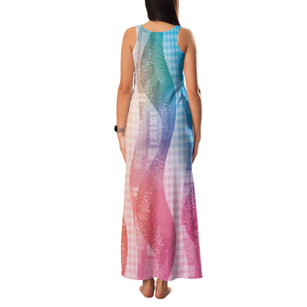 Polynesian Tribal Pattern Patchwork Picturesque Family Matching Tank Maxi Dress and Hawaiian Shirt Holographic