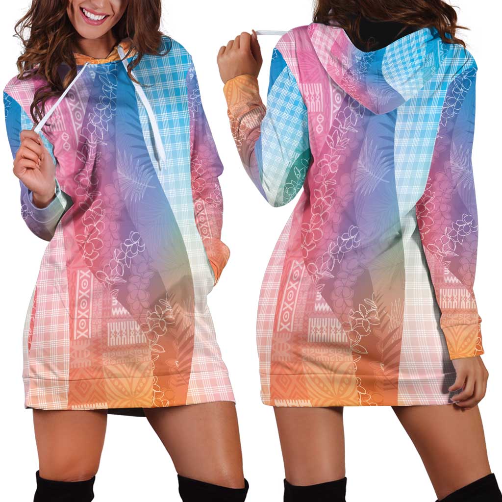 Polynesian Tribal Pattern Patchwork Picturesque Hoodie Dress Holographic