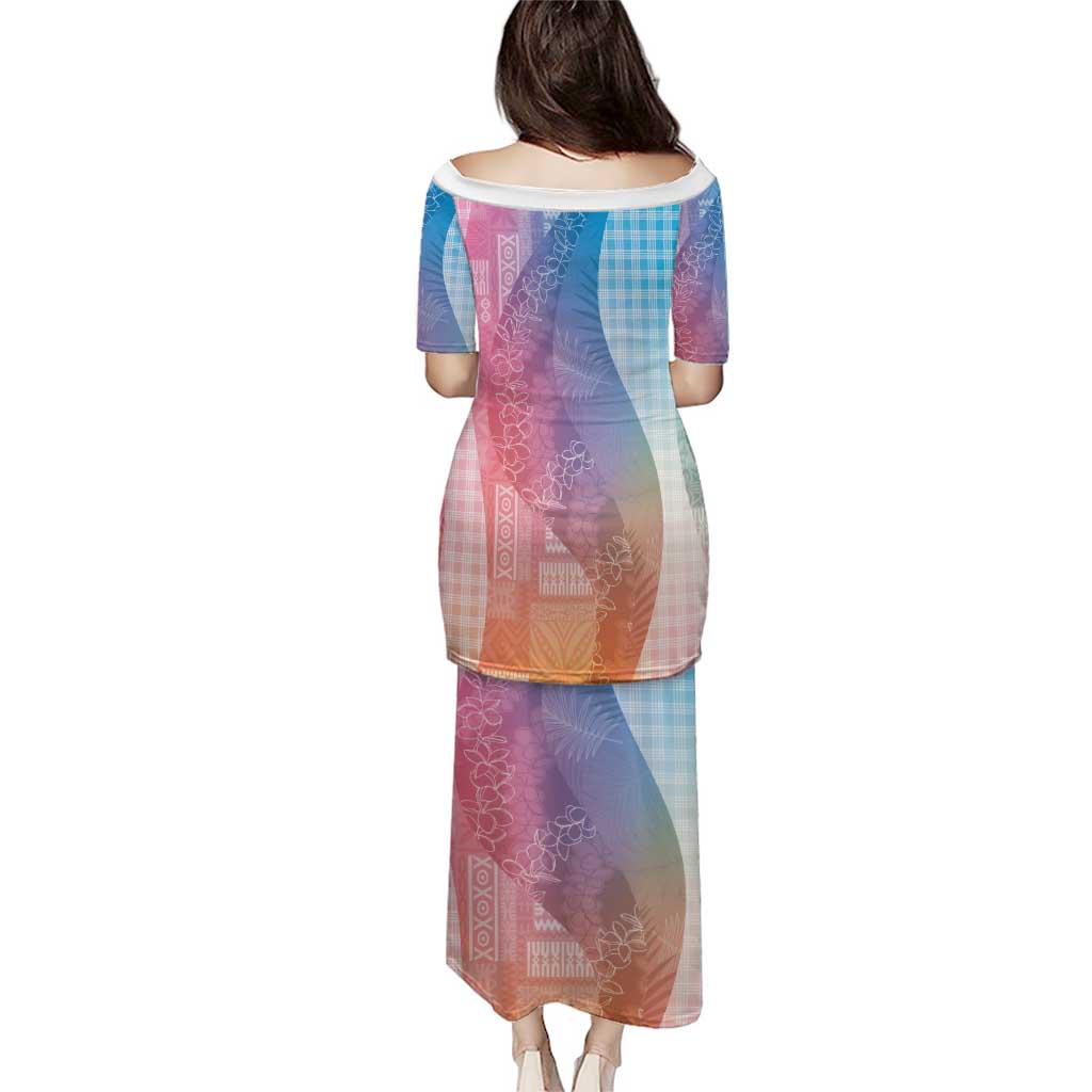 Polynesian Tribal Pattern Patchwork Picturesque Puletasi Holographic