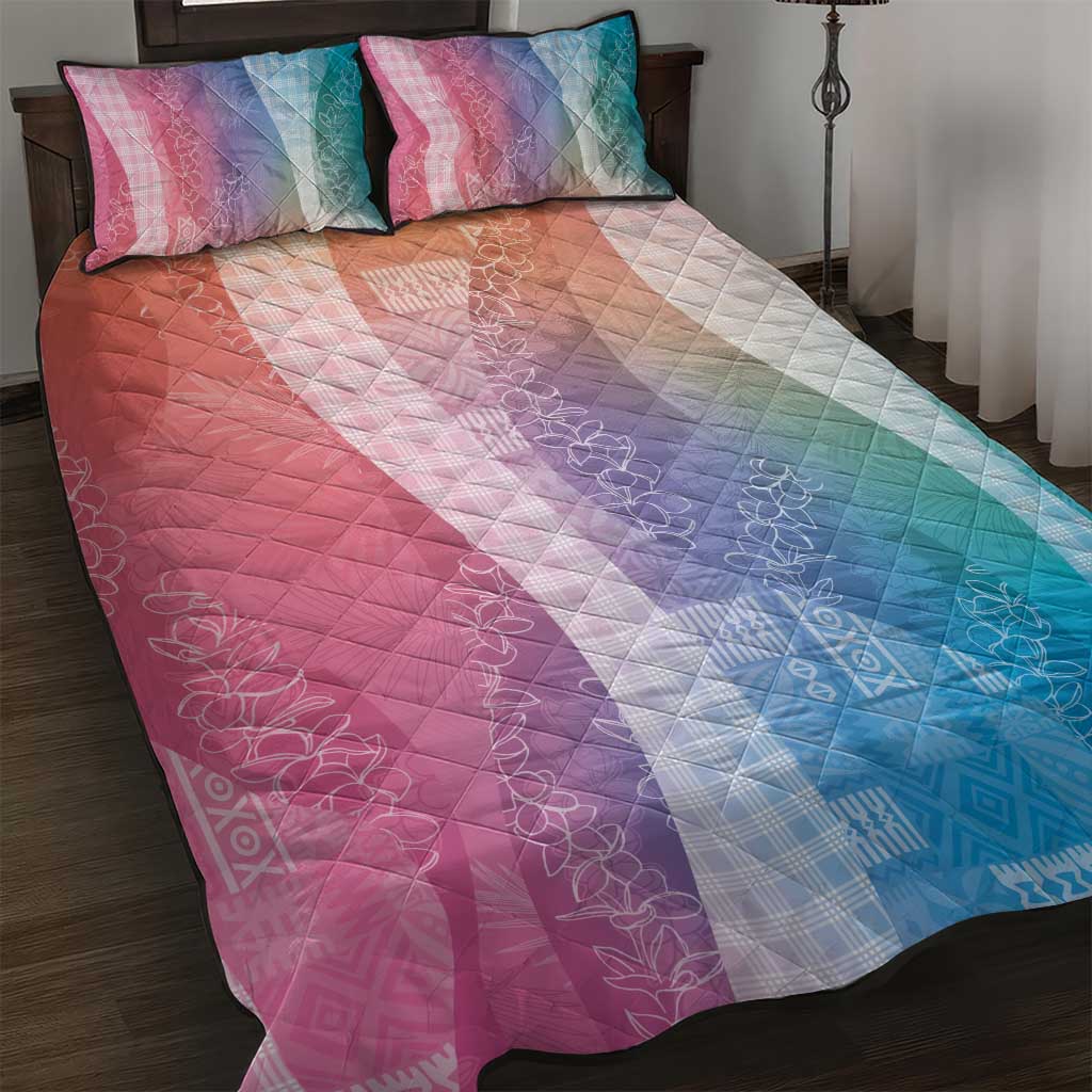 Polynesian Tribal Pattern Patchwork Picturesque Quilt Bed Set Holographic