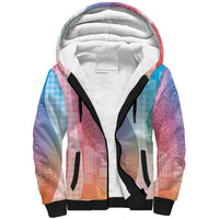 Polynesian Tribal Pattern Patchwork Picturesque Sherpa Hoodie Holographic