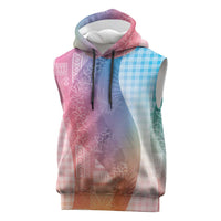 Polynesian Tribal Pattern Patchwork Picturesque Sleeveless Hoodie Holographic