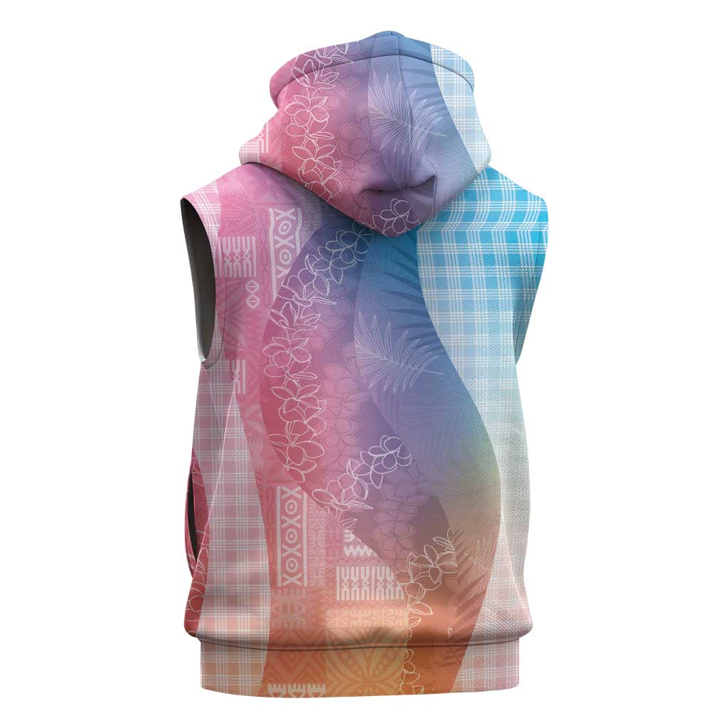 Polynesian Tribal Pattern Patchwork Picturesque Sleeveless Hoodie Holographic