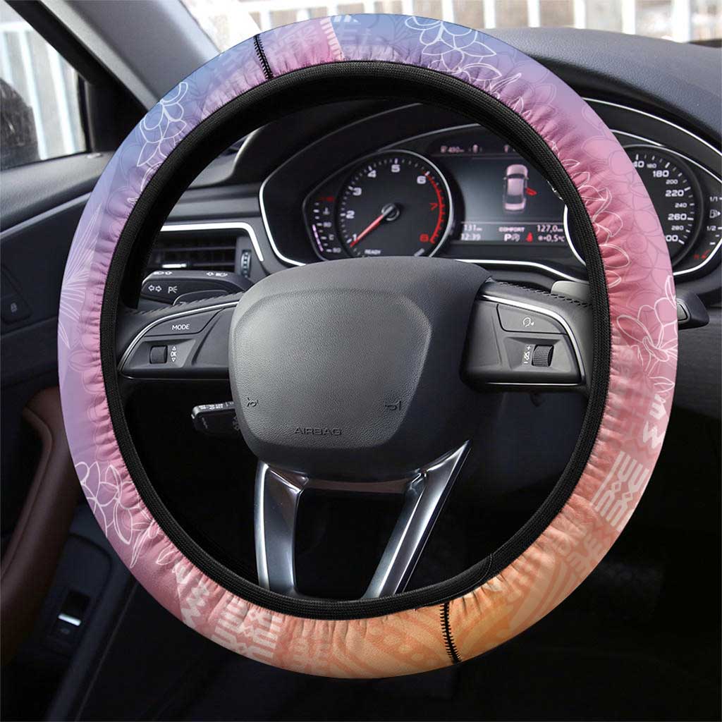 Polynesian Tribal Pattern Patchwork Picturesque Steering Wheel Cover Holographic