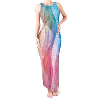 Polynesian Tribal Pattern Patchwork Picturesque Tank Maxi Dress Holographic
