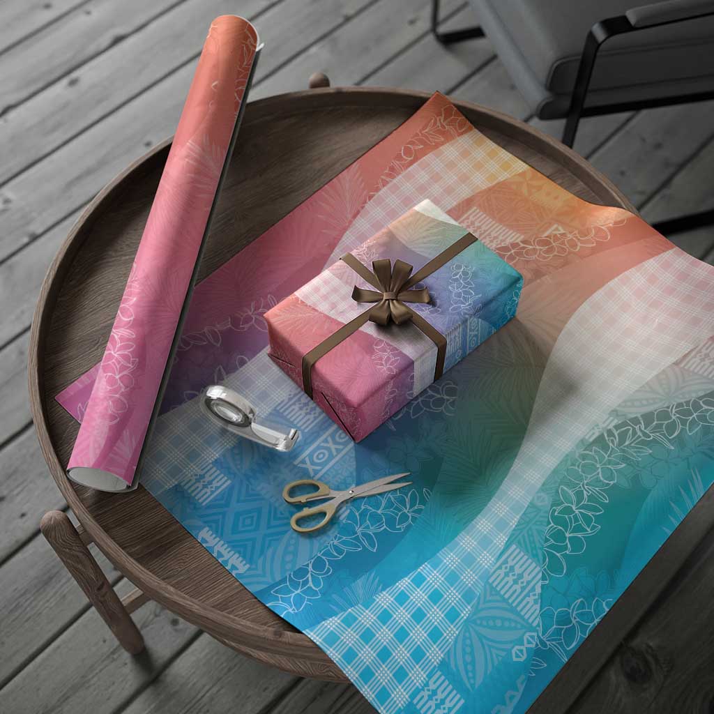 Polynesian Tribal Pattern Patchwork Picturesque Wrapping Paper Holographic LT7 - Polynesian Pride