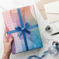 Polynesian Tribal Pattern Patchwork Picturesque Wrapping Paper Holographic LT7 - Polynesian Pride