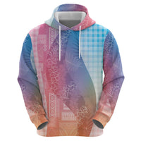 Polynesian Tribal Pattern Patchwork Picturesque Zip Hoodie Holographic