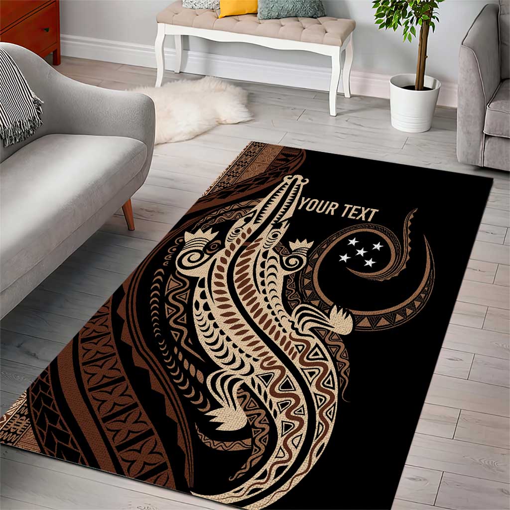 Personalized Solomon Islands Crocodile Area Rug Hapi Isles - Independence Anniversary