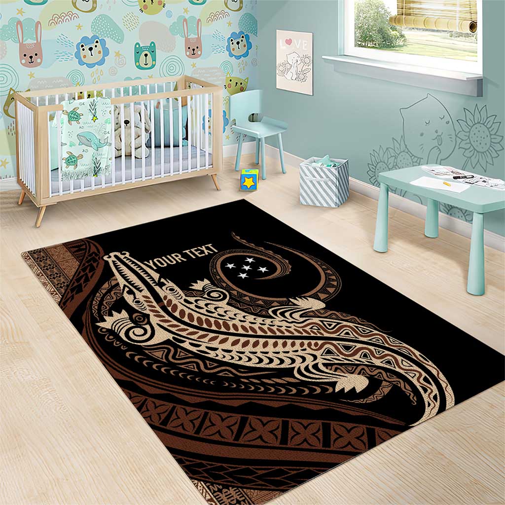 Personalized Solomon Islands Crocodile Area Rug Hapi Isles - Independence Anniversary