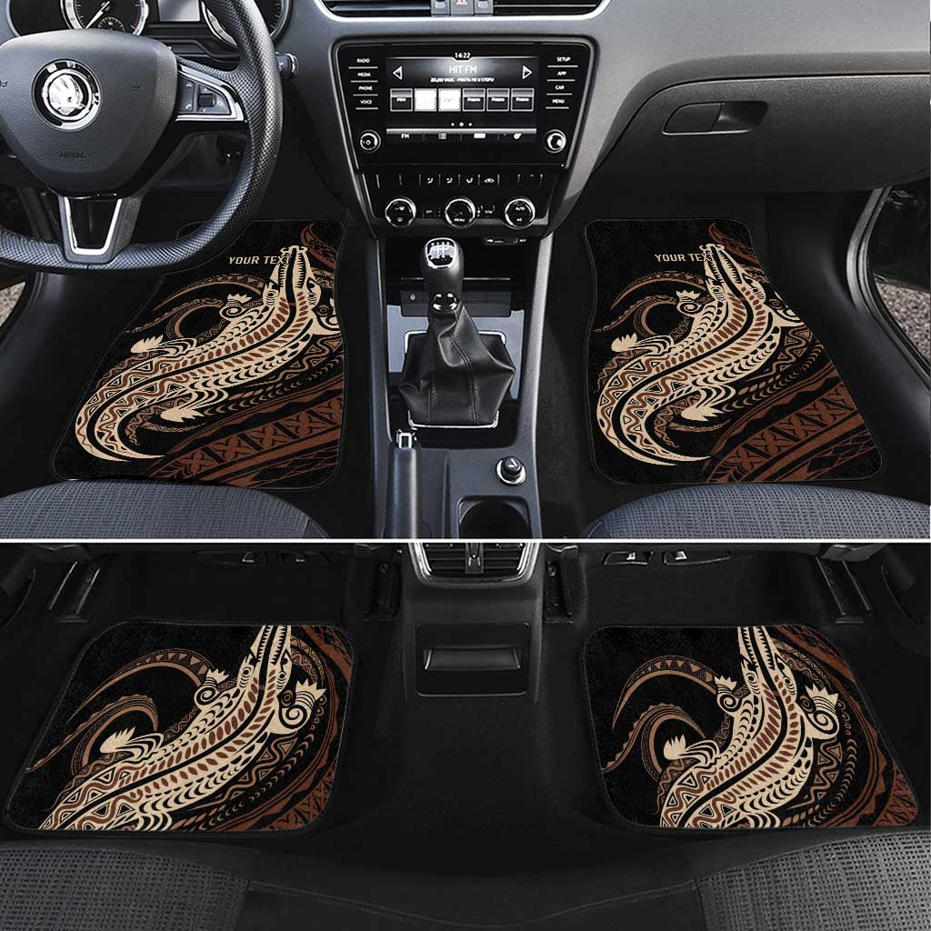 Personalized Solomon Islands Crocodile Car Mats Hapi Isles - Independence Anniversary LT7 Set 4pcs Brown - Polynesian Pride