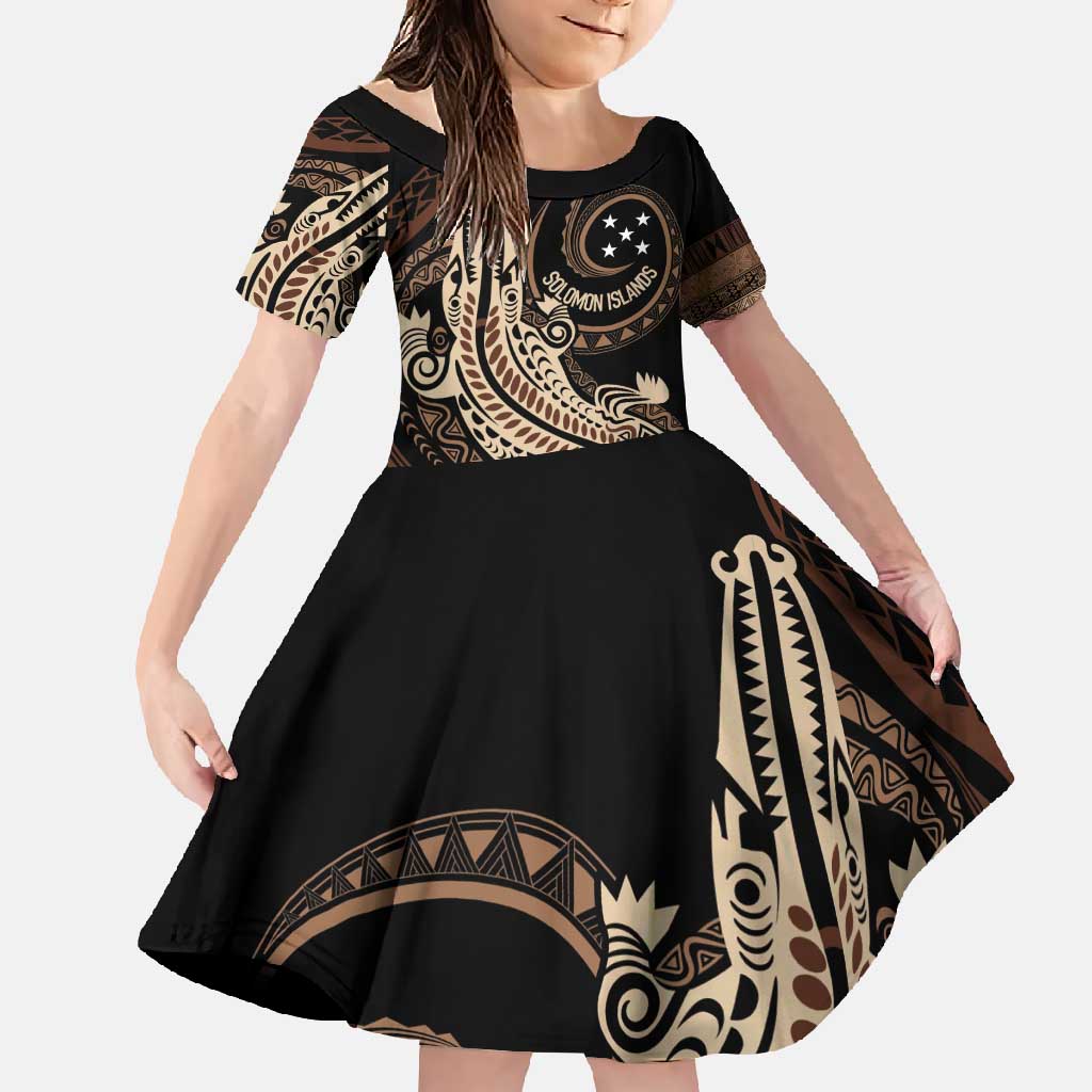 Personalized Solomon Islands Crocodile Family Matching Long Sleeve Bodycon Dress and Hawaiian Shirt Hapi Isles - Independence Anniversary