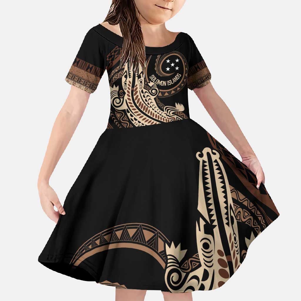 Personalized Solomon Islands Crocodile Family Matching Off Shoulder Maxi Dress and Hawaiian Shirt Hapi Isles - Independence Anniversary