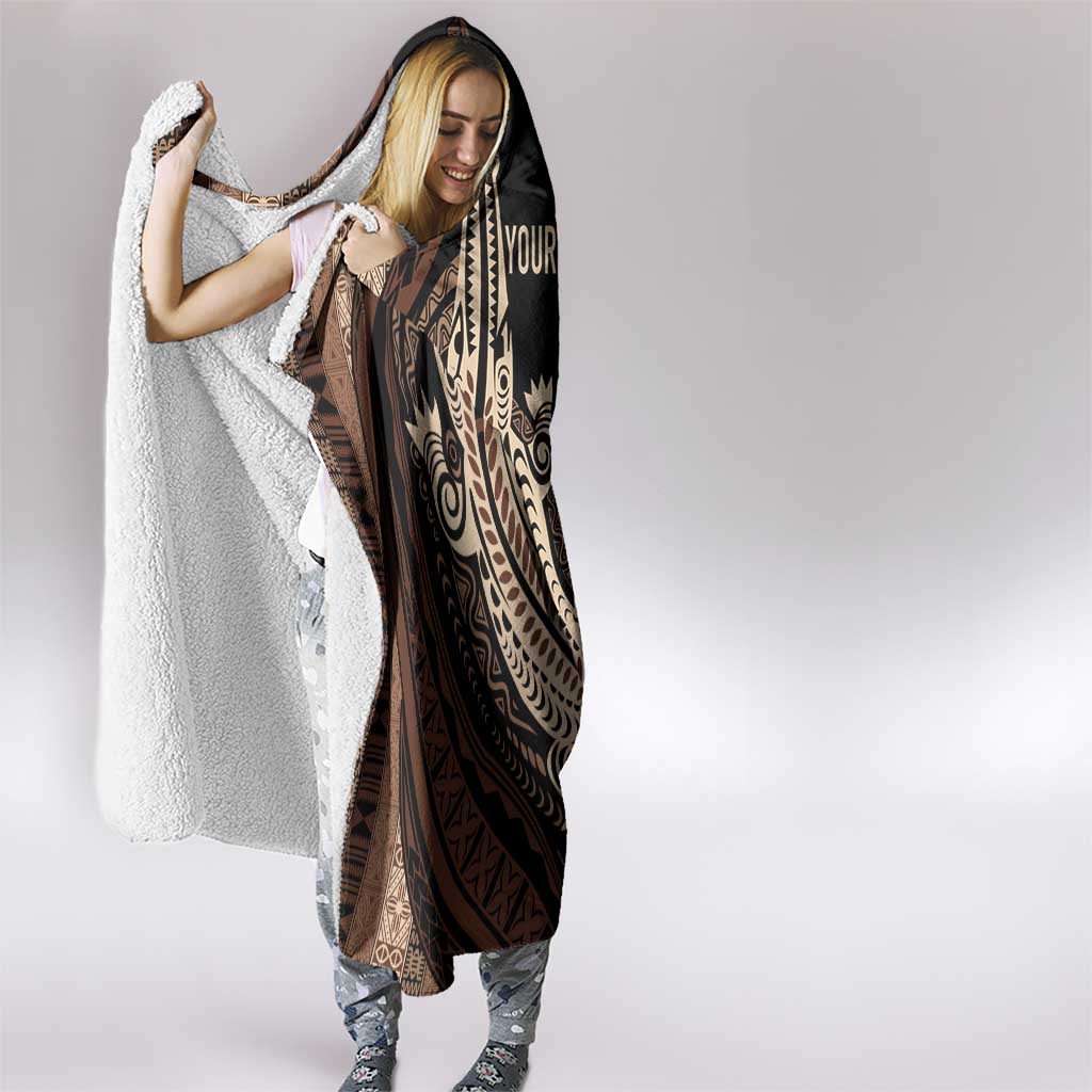 Personalized Solomon Islands Crocodile Hooded Blanket Hapi Isles - Independence Anniversary LT7 - Polynesian Pride