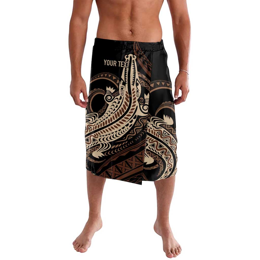 Personalized Solomon Islands Crocodile Lavalava Hapi Isles - Independence Anniversary LT7 Brown - Polynesian Pride