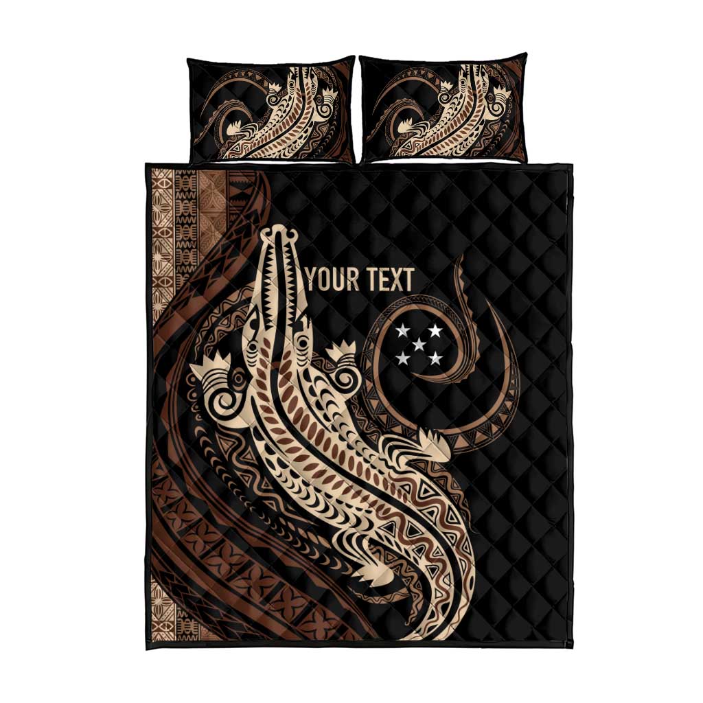 Personalized Solomon Islands Crocodile Quilt Bed Set Hapi Isles - Independence Anniversary